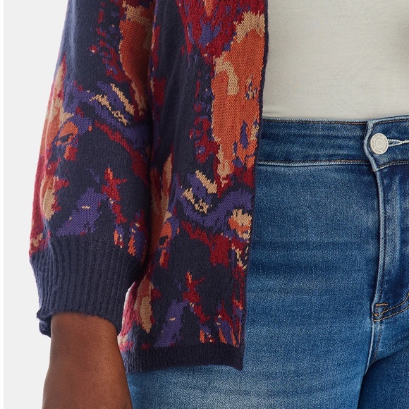 Lord & Taylor | Adyson Parker Jacquard Cardigan Spiced Tea & Roses 🥀 Sz XL - Picture 7 of 12